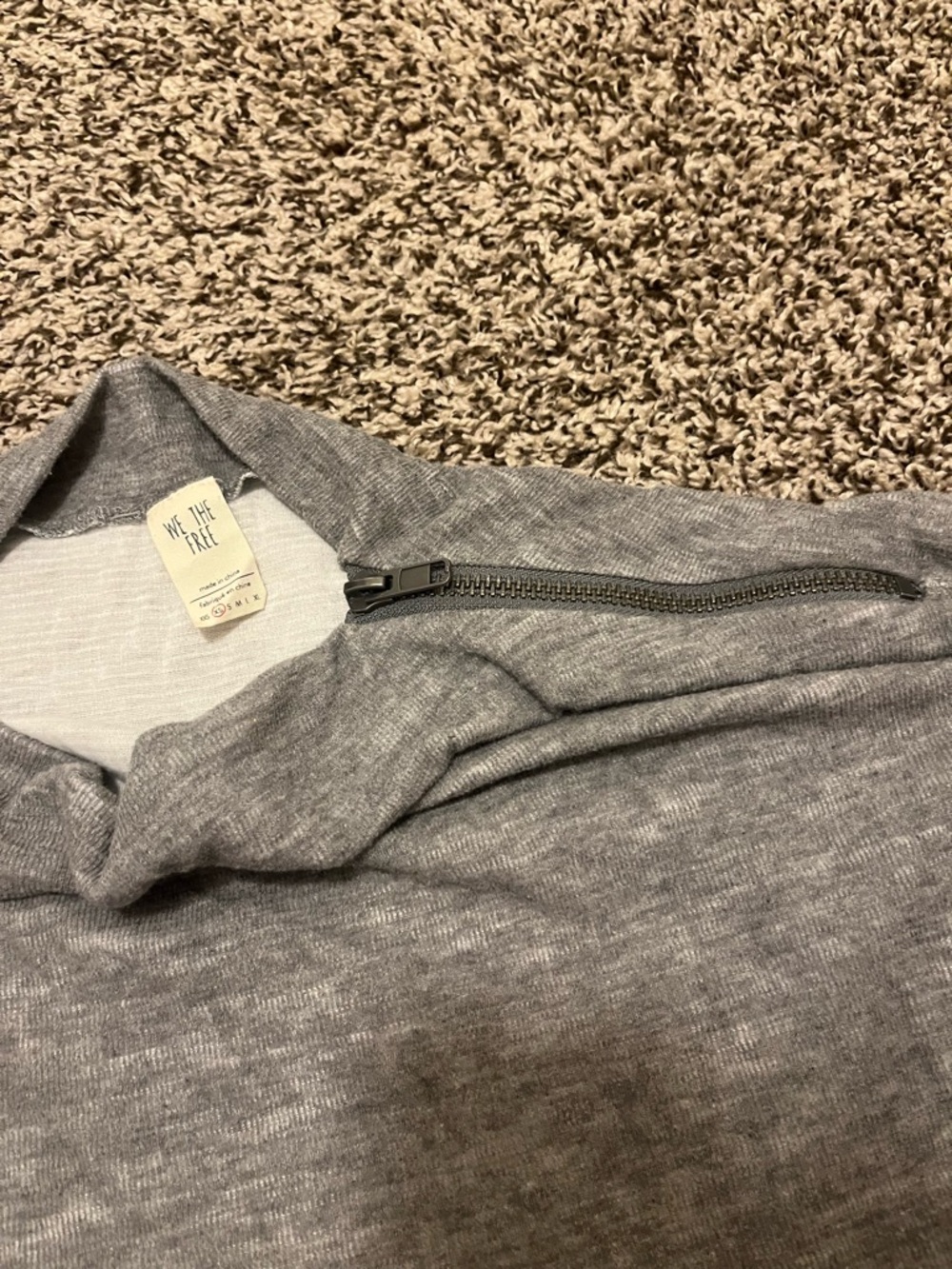 We The Free Gray Zip-Neck Pullover - Picture 2 of 4